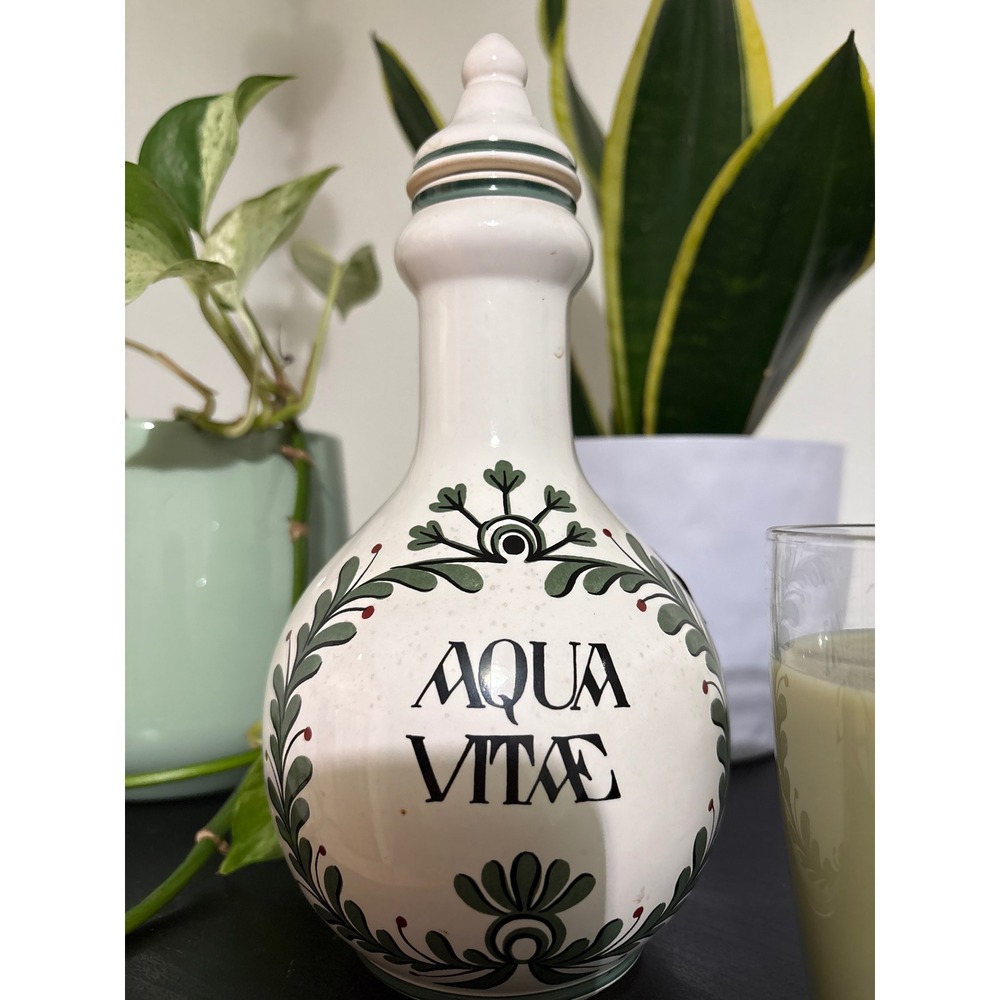 Vintage Aqua Vitae‎ Apothecary Bottle German Ceramic Pharmacy 1987 Centennial